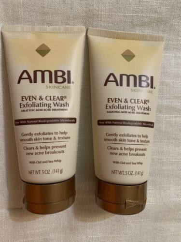 2-Pk AMBI Skin Care Even Clear Exfoliating Wash Salicylic Acid 5oz EXP 02/24 - Picture 1 of 6