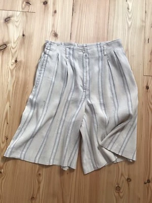 ☀️ GIL BRET ☀️ edle hochwertige Bermudas•gestreift in Naturtönen•Leinen/Viskose - Bild 1 von 4