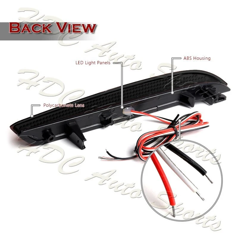 For 2011-2014 Honda CR-Z/CR-V JDM Red Lens LED Bumper Backup Brake Lights Lamp - Image 3 of 4