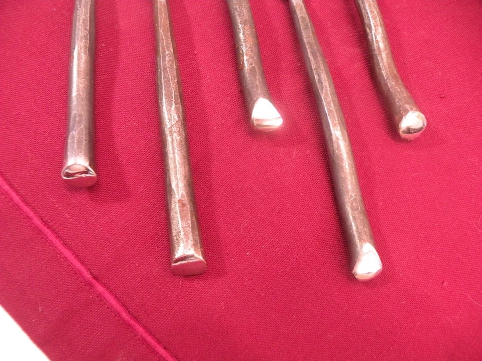 5 Salad Forks World Market Twig Flatware Stainless Black Oxidized