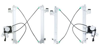 Rear Window Regulator Left + Right w/Motor For Chevy Silverado 1500 GMC Yukon