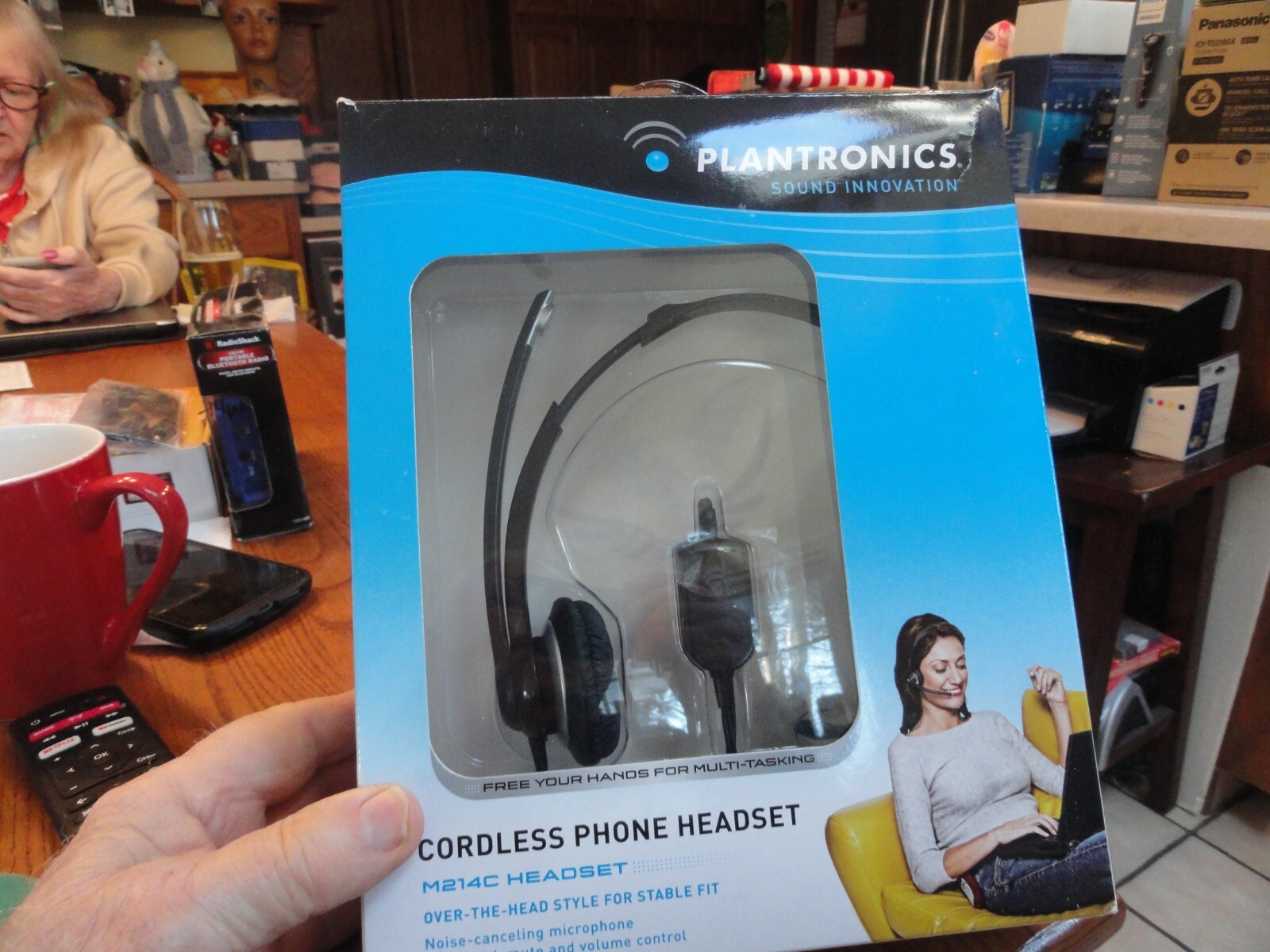 Plantronics M214C Cordless Phone Headset Noise Cancelling Microphone