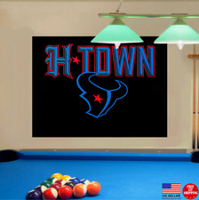 Texans Houston H Town Banner 3' x 5' Man Cave Flag Perfect Game Day Tailgating