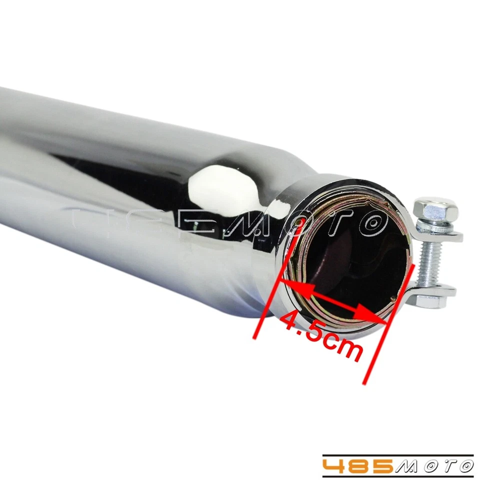 Slip On 45mm Exhaust Muffllers Silencer Pair For Suzuki VL 125 800 1500 Intruder - Imagem 3 de 4
