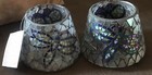 Lot 2 Home Interiors Mosaic Candle Shade Fluorescent Tiles Butterfly Dragonfly — photo 2