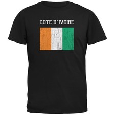 World Cup Distressed Flag Cote D'Ivoire Black Youth T-Shirt
