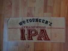 Vintage WM YOUNGER Traditionelles Bierbanketttuch Pub Bar Tuch Biermatte