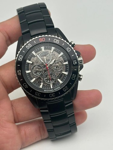 Michael Kors Jet-Master 45mm Czarny PVD Stal Automatyczny zegarek męski MK9012 - Zdjęcie 4 z 5