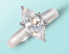 2 ct Marquise Ring Extra Brilliant C Z Sterling Silver Size 6