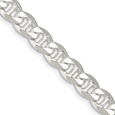 Sterling Silver 8.25mm Flat Anchor Curb Chain Necklace 24
