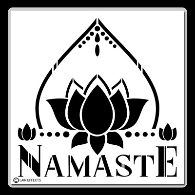 Decorative Namaste Lotus Flowers STENCIL Template Zen/Peace/Meditation/Yoga