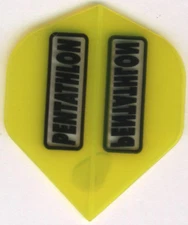 Yellow PENTATHLON Dart Flights: 3 per set