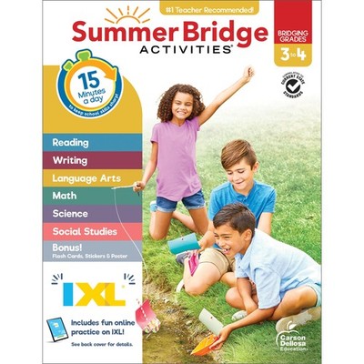 3rd to 4th Grade Workbook, Activity Book With Math, Language Arts, Reading Co...