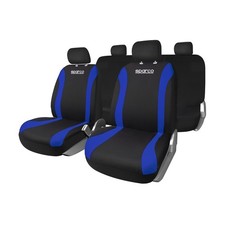 Sitzbezüge Schonbezüge für VW Polo Auto Sitzschoner Blau Schwarz Set 5x