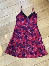 Vintage Y2K Coquette Ambrielle Red Patterned Summer Slip Dress Size Small