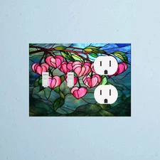 Hearts of Godetia Light Switch Plate rocker cover outlet housewarming gift