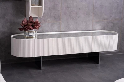 Sideboard Kommode Anrichte Beistellschrank Wohnzimmer Weiß Verspiegelt - Bild 1 von 2