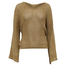 Cult Gaia Catherine Ribbed-Knit Hooded Sweater In Cotton Women Beige M