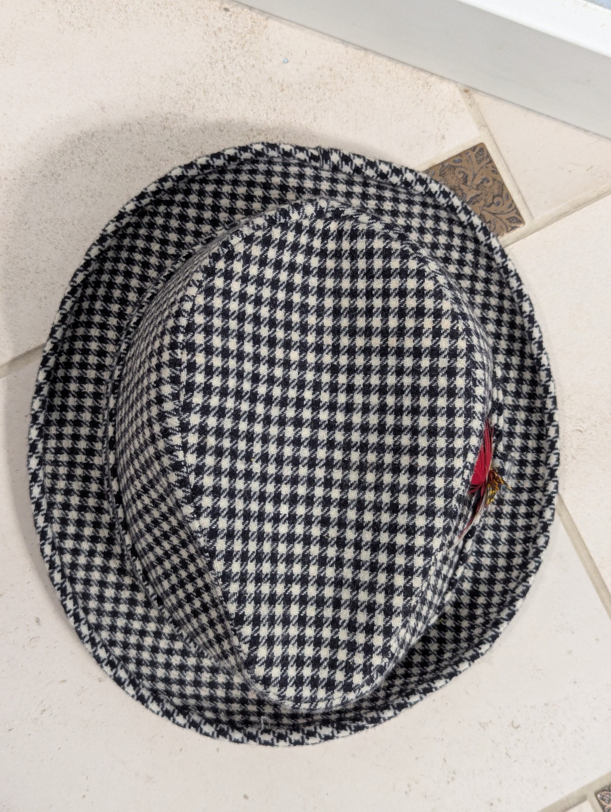 Small Vintage Pendleton Wool Houndstooth Fedora H… - image 4