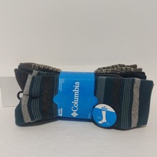 Columbia 4 Pair Every Day Crew Socks Men's Sz 6-12 NWT Blue Black Taupe Gray