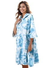 Surf Poncho Changing Towel Swim Robe with Pocket Plus Size Terry Cloth Swim C...