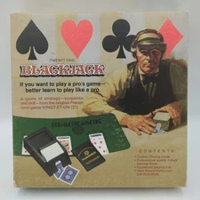 Vintage 1995 Jax Twenty One Blackjack Game #6003 Complete in Box Mat Cards Book