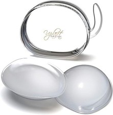 Silicone Bra Inserts - Clear Gel Push Up Breast Pads - 2-Pack Bust Enhancer