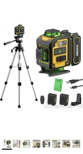 Laser Level with Tripod,4x360° Self Leveling Laser Level,Green Line Laser 4D ...