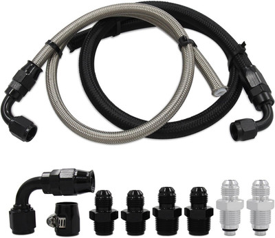 Universal AN6 Power Steering Hose Kit Compatible with Chevy C10 LS Swap Connects