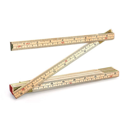 Folding Wood Rule, 6 FT 6 Inch Foldable Ruler with US and Metric Measurements fo