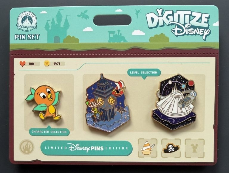 Disney Parks 2026 Digitize Disney Orange Bird Peter Pan Space Mountain 3 Pin Set