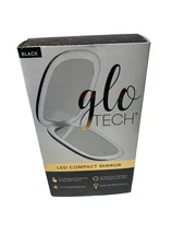 Glo Tech LED Compact Mirror in Black New Open Box