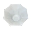 Milk Glass Vintage Pedestal Candy Planter Vase 8 Sided Harvest Grape Leaf Design