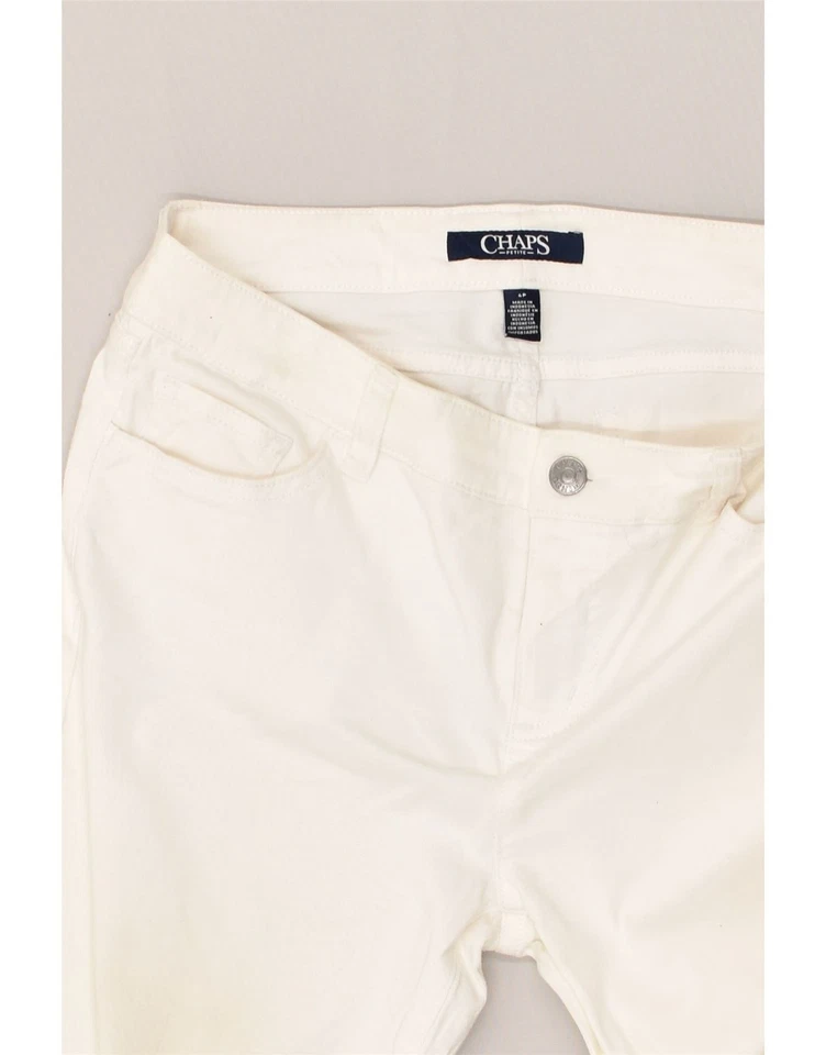 Pantalones cortos de mezclilla para mujer CHAPS pequeños W30 algodón blanco roto AP09 Foto 4 de 4