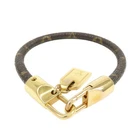 Louis Vuitton Monogram Bracelet Luck It Canvas Metal Brown M6605 Auth Used F/S