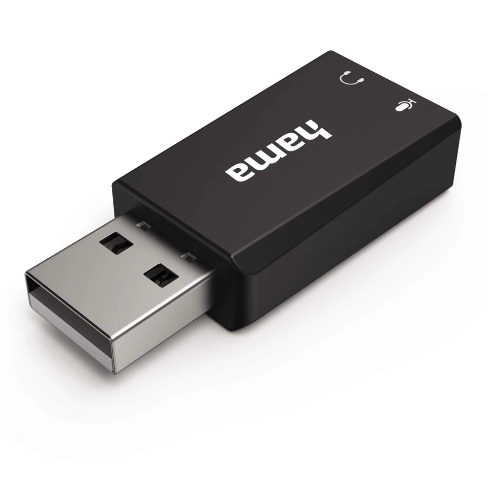Hama USB Audio Adapter Soundkarte Stereo Extern DAC 3,5mm für Notebook Laptop PC - Bild 2 von 4