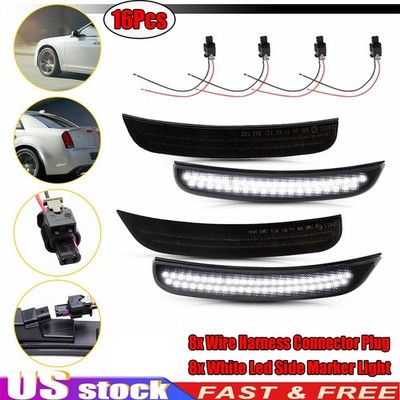 Dynamic Purple Side Marker Light+Wiring Harness Connector Fits 15-22 Chrysler300