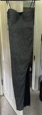 silver and black glittery prom dress