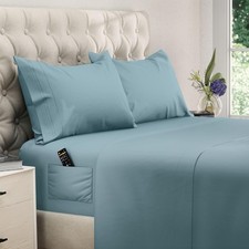 DREAMCARE Queen Sheet Set 4 pcs - Extra Deep, 11 - Mineral Blue
