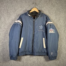 Vintage Dallas Cowboys Jacket Mens Medium 90s Pro Player Reversible USA NFL