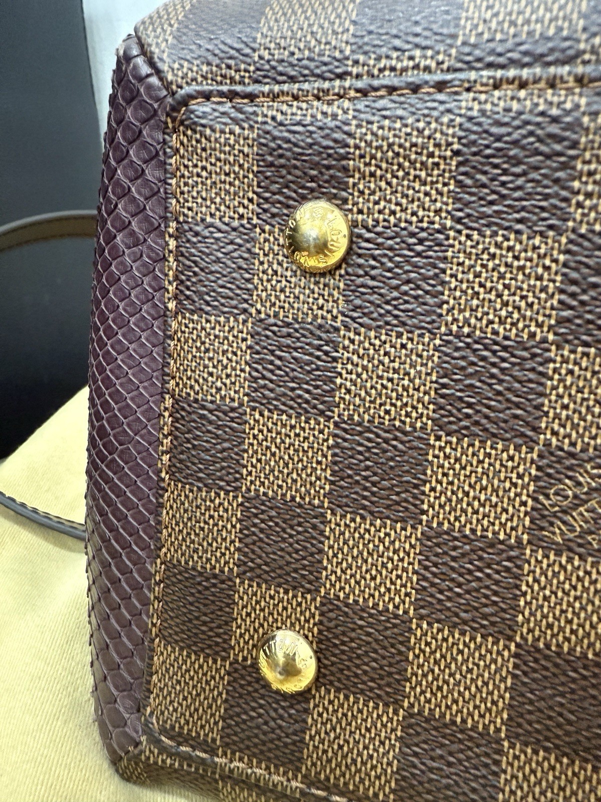 Louis Vuitton Damier Ebene Purple Python Normandy… - image 14