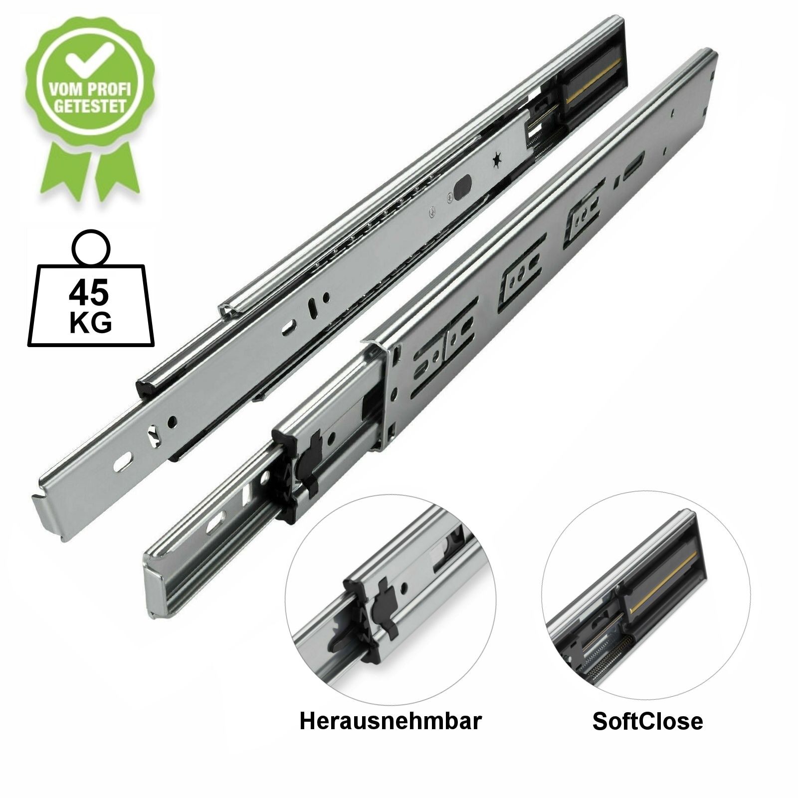 Extractor de cajón SoftClose 45 kg extractor telescópico riel SOTECH