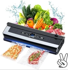 Vacuum Sealer Machine - 8 in 1 Food Food Modes with 15Pcs Seal Bags Kit (Black)