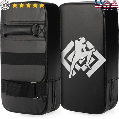 MMA Thai Pads Punch Kick Training Shields Durable Faux Leather Muay Thai Boxing