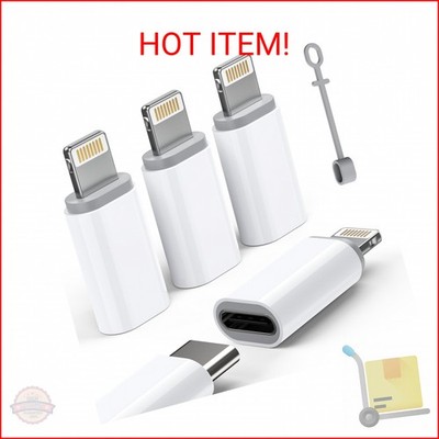 MFi Certified USB C to Lightning Adapter 4-Pack, 27W Fast Charging & Data Sync, 