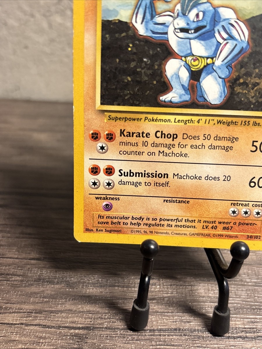 Pokemon Base Set Uncommon Machoke #34 [Moderately Played]