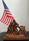 Marines Flag Raising On Iwo Jima Statue WW2 Detailed 8” Resin Carving Mantle