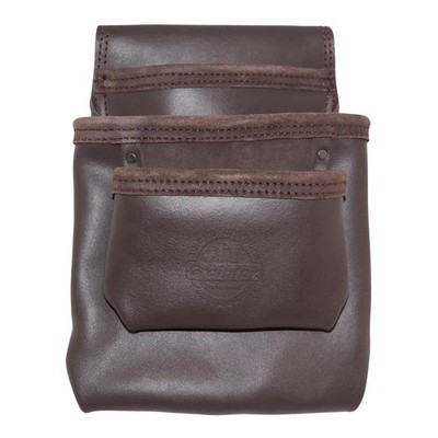 OS2257 3 Pocket Oil Tanned Nail & Tool Pouch Dark Brown Color for Constructor...