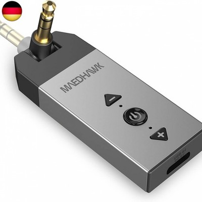 MaedHawk Aux Bluetooth Adapter Auto, Bluetooth 5.2 Empfänger Klinke Drehbarer 