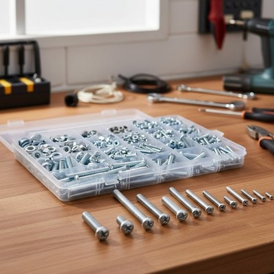 1080 Pieces Bolts Nuts Washers Assortment Kit M3 M4 M5 M6 Hardware fasteners